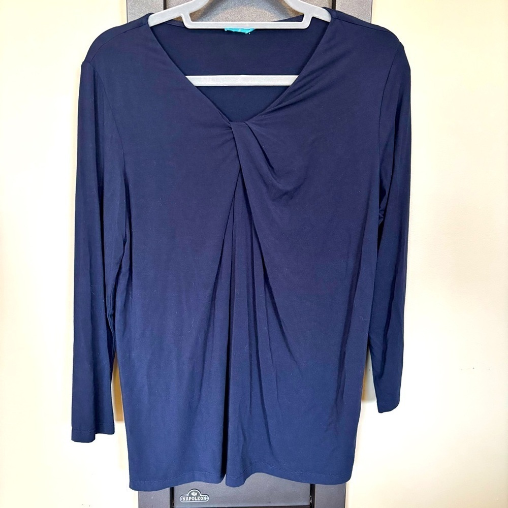 J. McLaughlin 3/4 Sleeve Popover Top Navy Blue - Size XS​